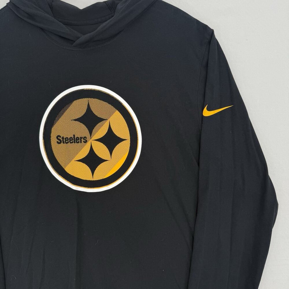 Nike NFL On Field Dri-FIT Steelers Pullover Hoodie Men's M Black Hooded Knit - Picture 2 of 10